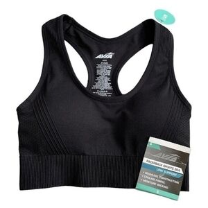 Avia Women's Black Seamless Racerback Sports Bra S Padded Cooling Stretch NWT